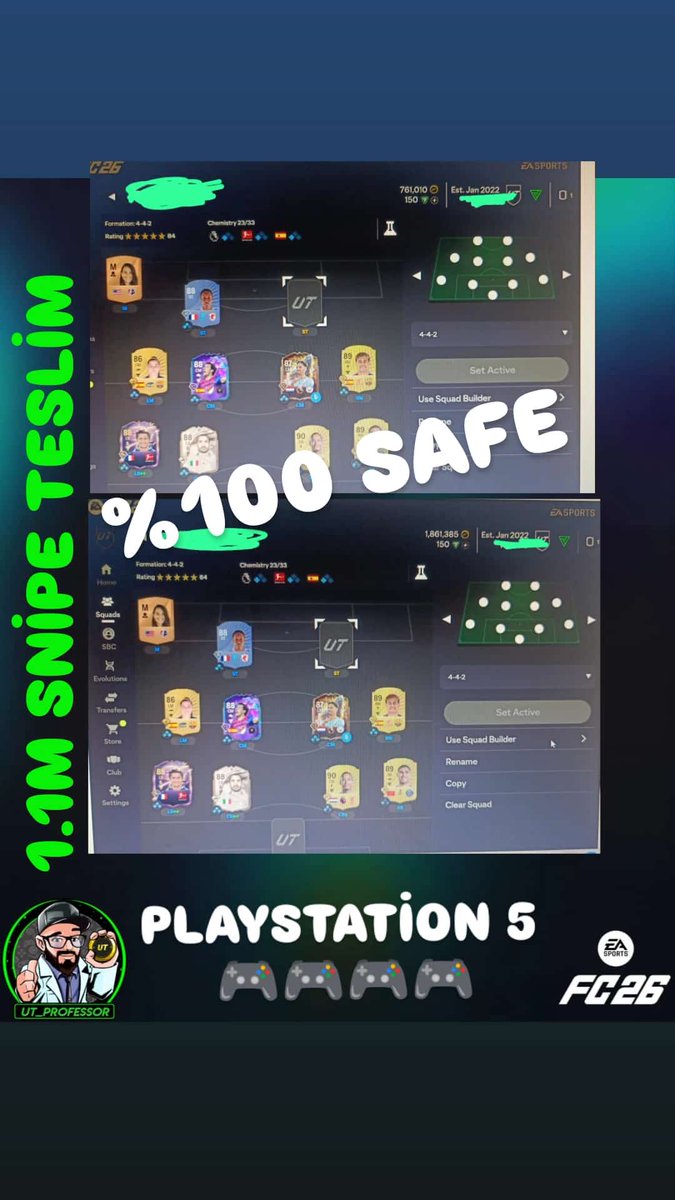 Snipe satış hizmetimiz devam ediyor.
%100 güvenli 🤝🤝
#fc26 #eafc26 #fc26coin
#ugurkaya