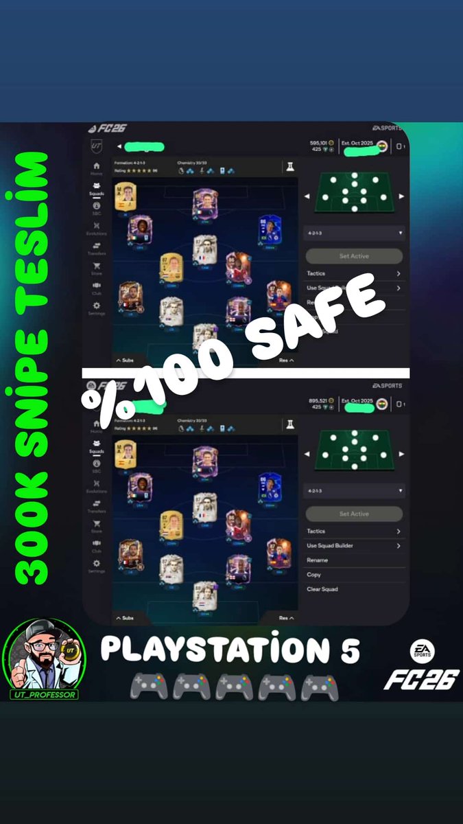 Snipe satış hizmetimiz devam ediyor.
%100 güvenli 🤝🤝
#fc26 #eafc26 #fc26coin
#ugurkaya