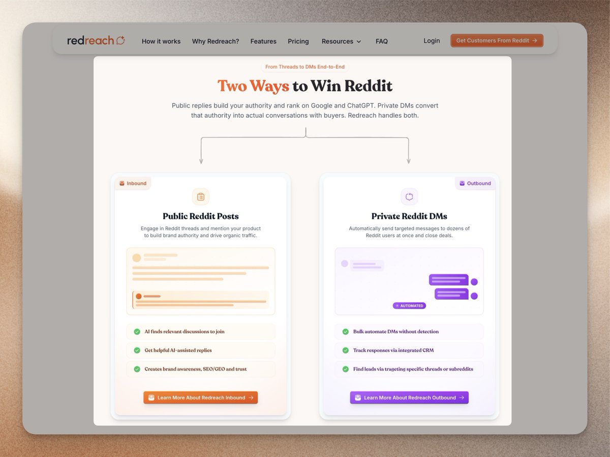 Tive que tomar uma decisão difícil com a Redreach.
Prezo pela simplicidade em meus produtos. Adicionar uma extensão pa