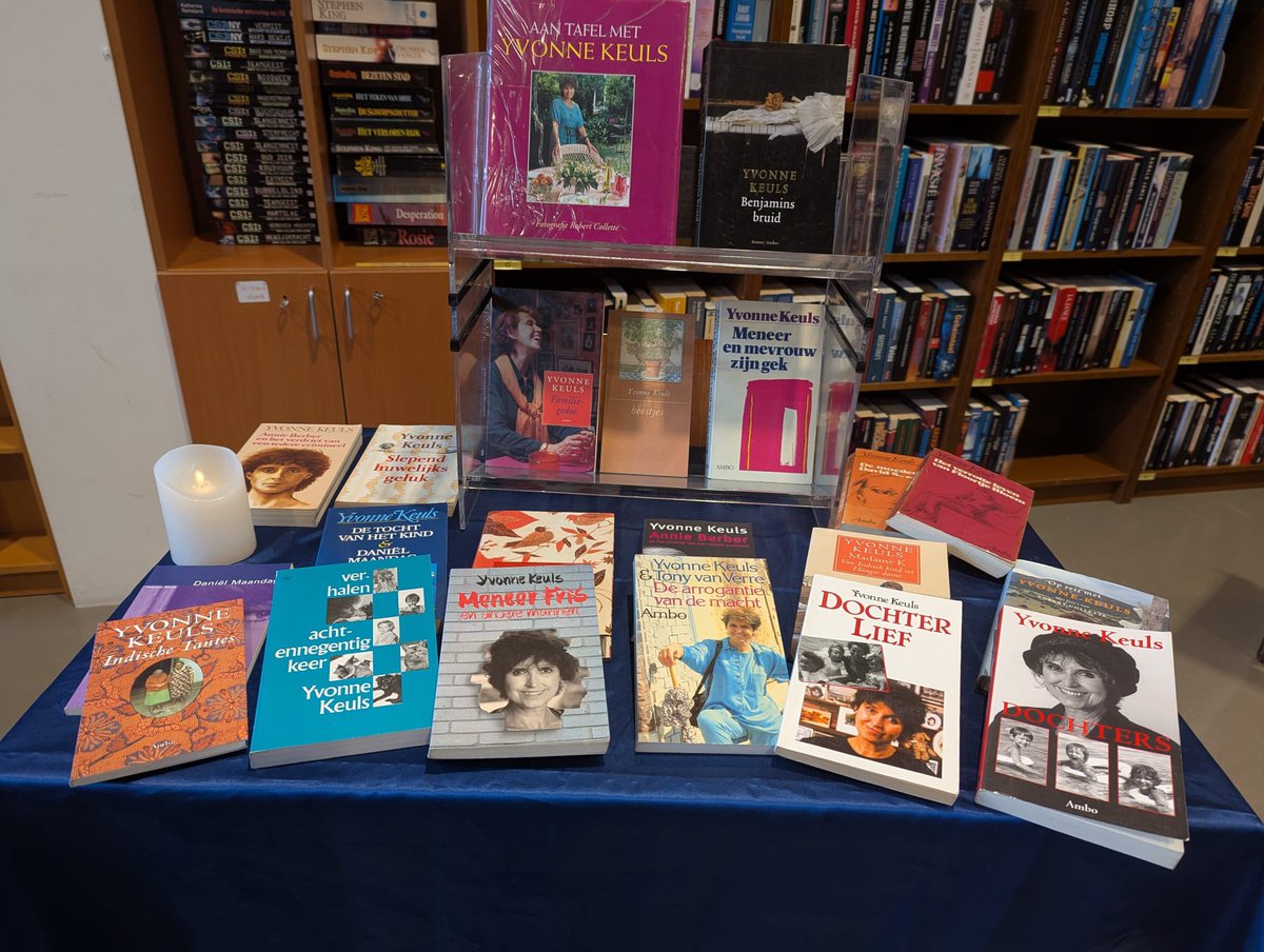 bofdronten's tweet photo. Schrijfster Yvonne Keuls (93) is overleden. Een tafeltje ter ere van haar leven en werk staat nu in onze boekwinkel.

#boeken #dronten #tweedehands #goededoel #yvonnekeuls #vrijwilligers https://t.co/RQMVldS7IO
