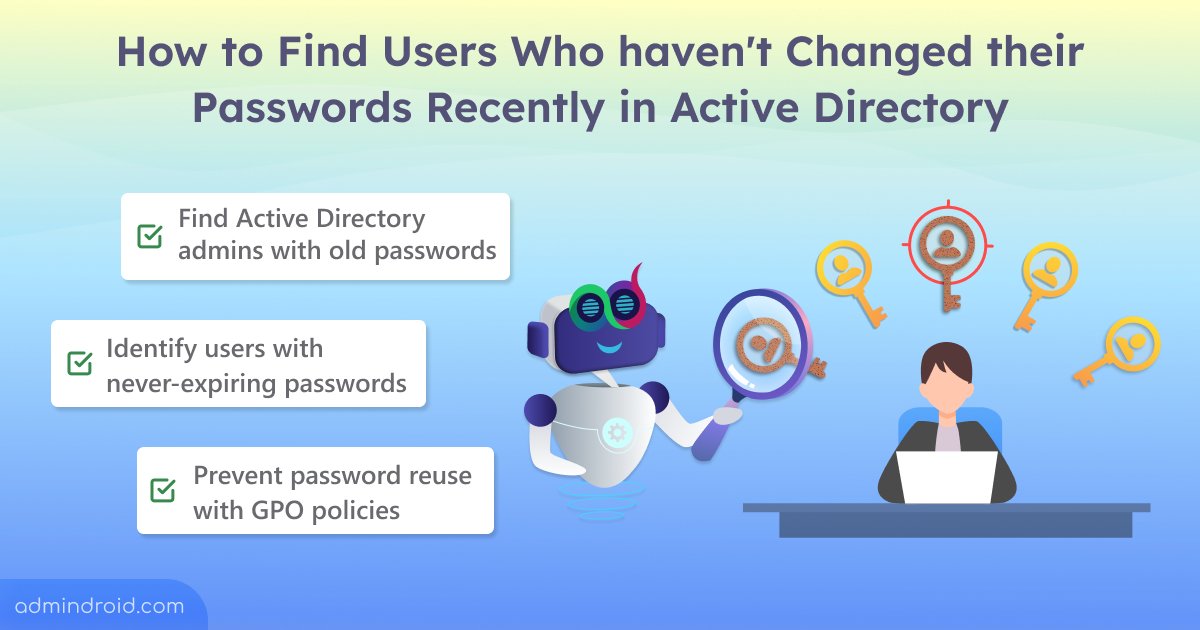 AdmiinDroid's tweet image. Users with old passwords in #ActiveDirectory fuel credential stuffing, password spraying, and kerberoasting attacks. No worries! 

Our guide shows how to find users with #OldPasswords and enforce 90-day password changes to reduce risks. 
👉 admindroid.com/how-to-find-us… 

#AdminDroid