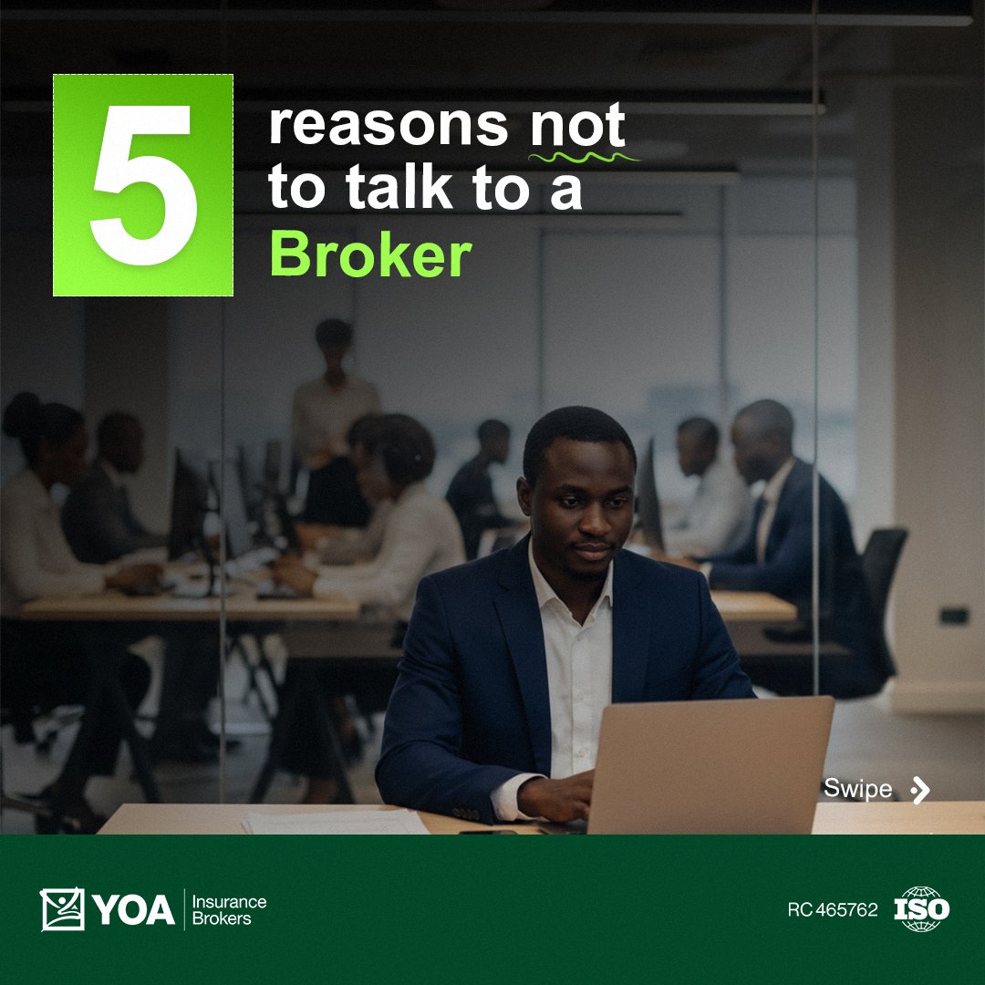 YoaBrokers's tweet image. If you’ve mastered the art of “I’ll figure it out myself” insurance edition, this post is not for you.

For everyone else, that’s what we’re here for.

Let’s make insurance make sense.

#YOABrokers #InsuranceSimplified  #InsuranceMadeEasy #NigeriaInsurance