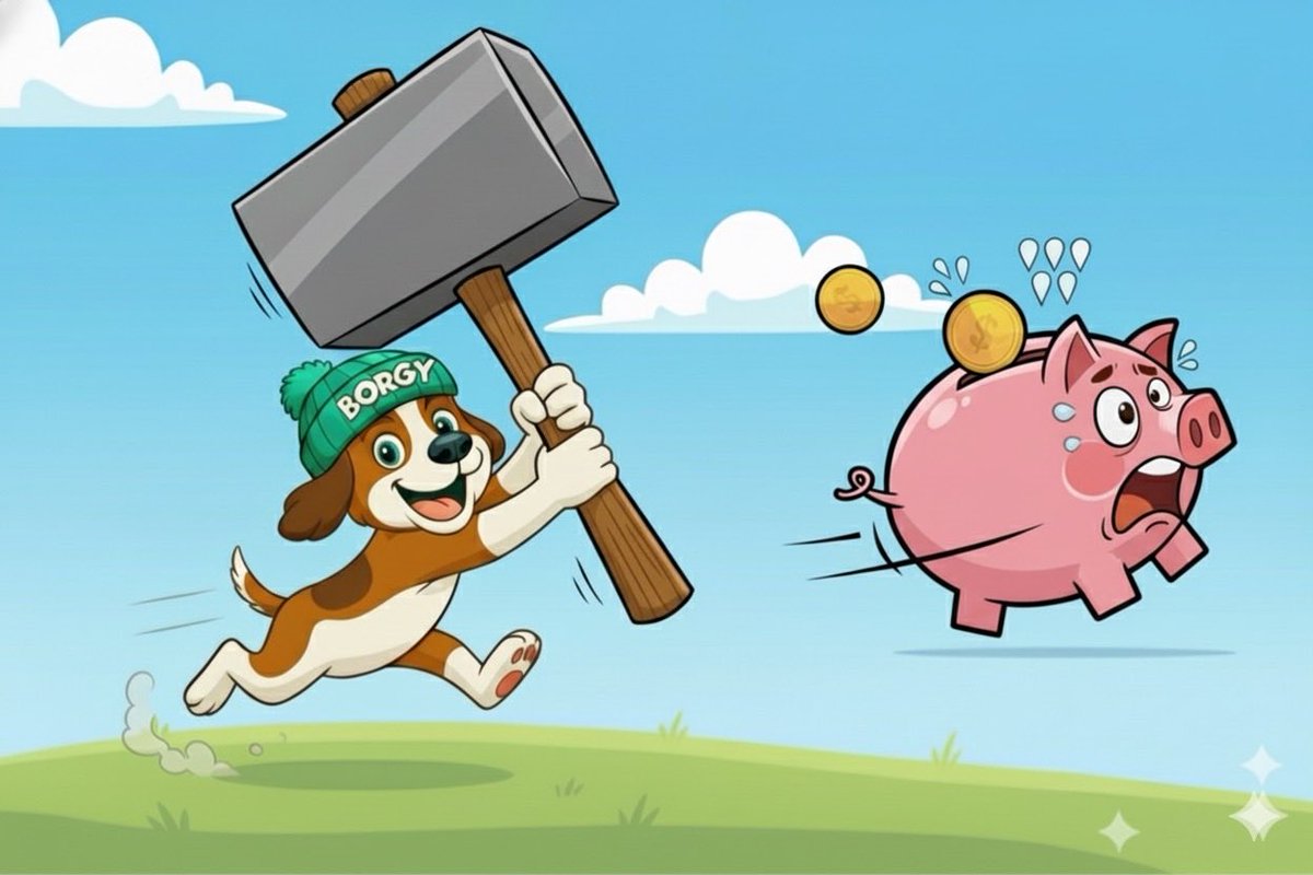 PIGGY BANK CHALLENGE !
Break the bank to refill $BORGY at the current discounted price 🤑

300$ in prizes 💚 Post your Buys proof in the comments, RT + follow <a href="/borgysol/">BORGY</a> and myself ! 

Double entry if you buy through the website ⬇️
borgysol.com