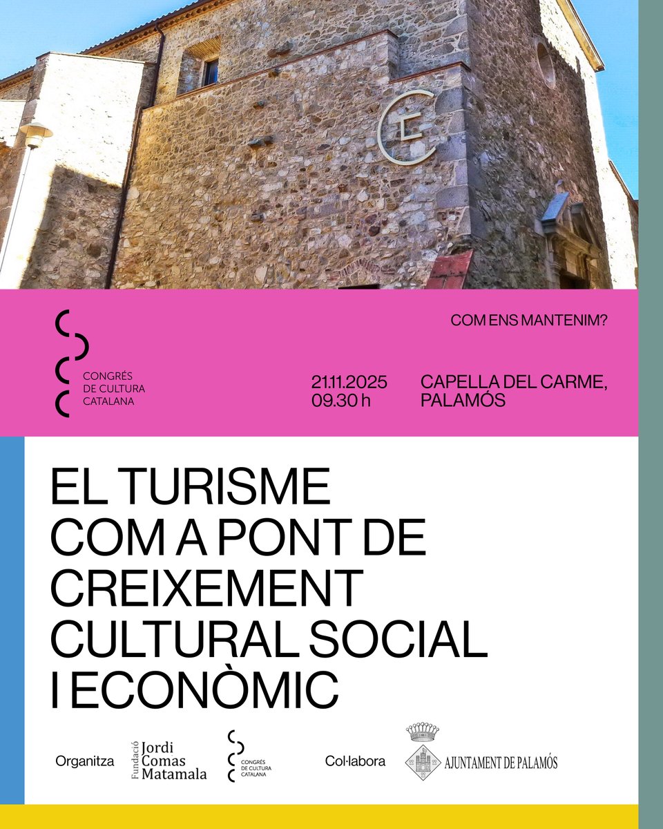 Com fem que el turisme sigui motor de creixement sostenible? 

En parlarem divendres amb <a href="/quimnadal/">Joaquim Nadal</a> <a href="/CarmeFenoll/">Carme Fenoll</a> Anna Garriga (<a href="/univgirona/">Universitat de Girona</a>) <a href="/josepfvalls/">josep-francesc valls</a> Marc Riera (<a href="/COACGirona/">COAC Girona</a>), Maga Ruíz, Ricard Font <a href="/mcuranta/">Miquel Curanta i Girona</a> i <a href="/nebonetbagant/">Neus Bonet Bagant</a> 

🤝<a href="/Fund_JordiComas/">Fundació Jordi Comas Matamala</a>

+ noucongres.cat/agenda/58/el-t…