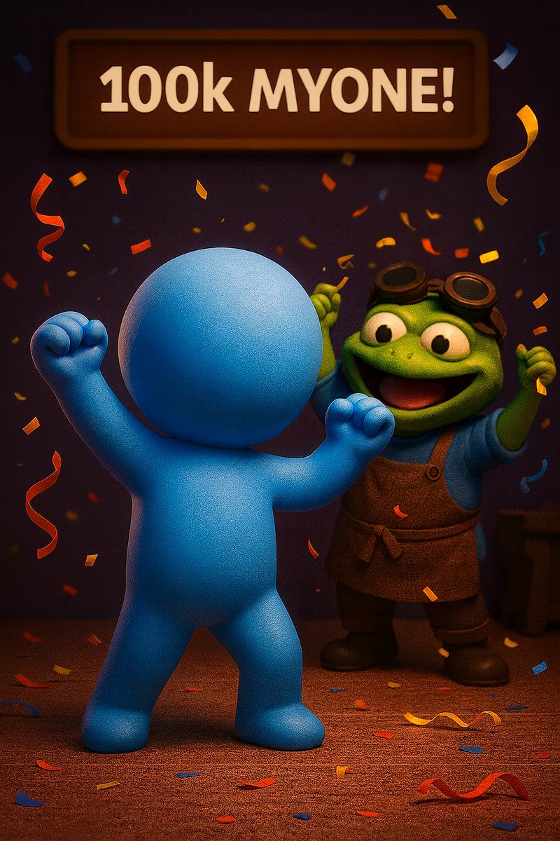 100K reasons to celebrate 🥳

<a href="/MYONE_NEXUS/">MYONE BY NEXUS</a> just crossed a huge milestone on Base: $100K+ MC.

Created on the Token Forge, MYONE bridges physical and digital through onchain starter packs.

Figurines meet tokens. IRL meets onchain.

A standout project to invest in. An incredible