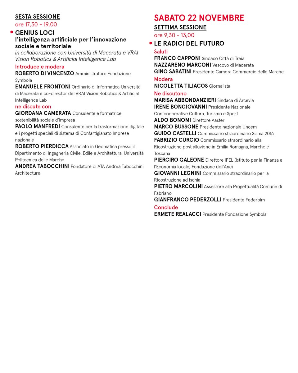 Tornare a #Treia per parlare di #territori e di un'italia che fa l'italia. "Per uscire da questa crisi dobbiamo recuperare la consapevolezza che come popolo abbiano un destino comune" (Papa Francesco) <a href="/SymbolaFondazio/">Fondazione Symbola</a> <a href="/FabioRenz/">Fabio Renzi</a>