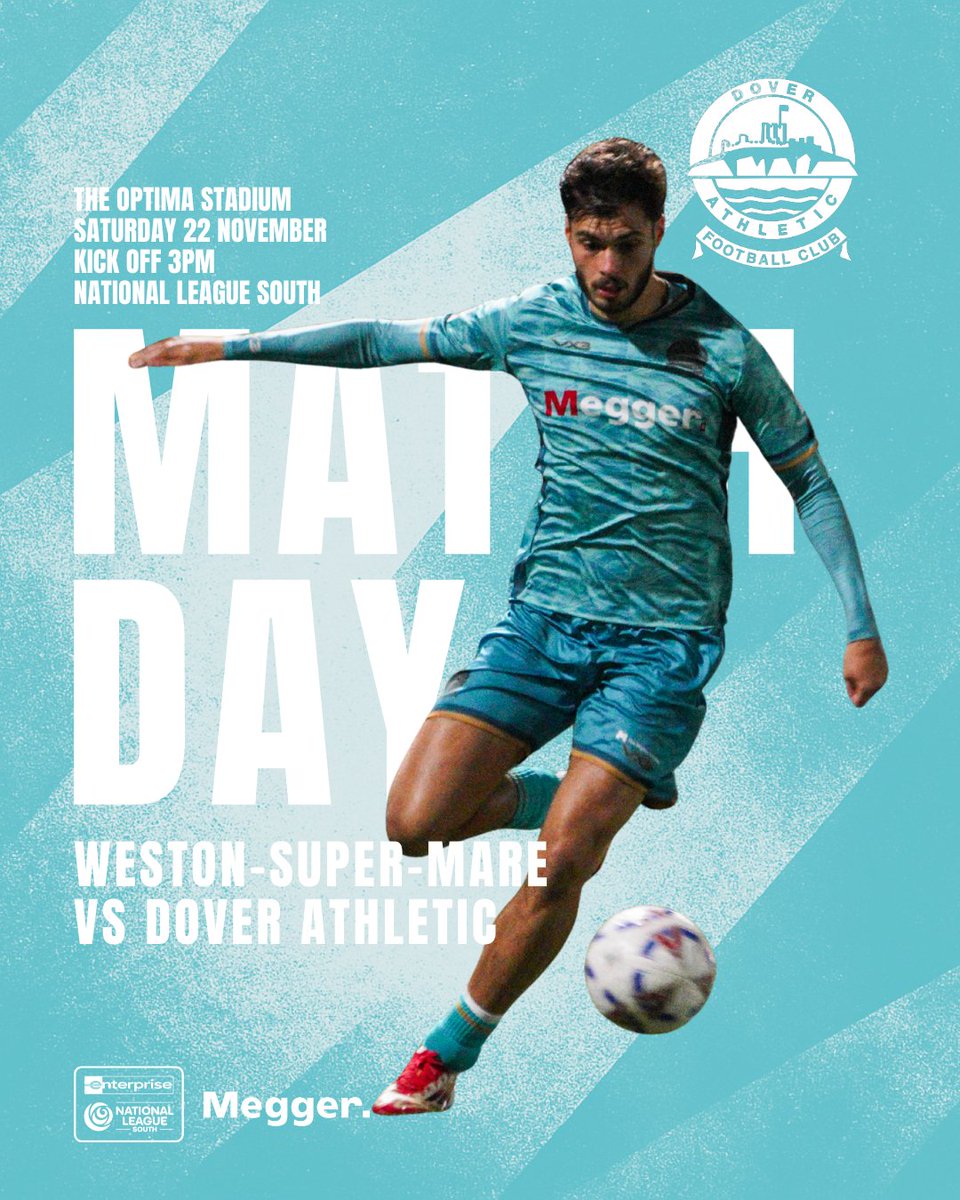 DoverAthletic's tweet image. ⚽️𝗜𝗧&apos;𝗦 𝗠𝗔𝗧𝗖𝗛𝗗𝗔𝗬

League action this afternoon at The Optima.

🆚 Weston-super-Mare
⏰ 3PM KO
💷 Adult £15 / Conc £11 / U18s £6

#DAFC | ⚪⚫️