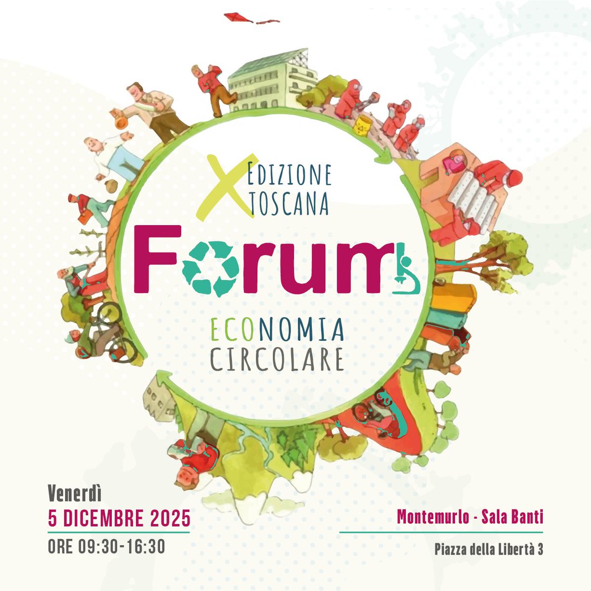 ♻️Il 5 dicembre dalle 9.30 alle 16.30 a Montemurlo (Sala Banti, Piazza della  Libertà 3) si terrà la decima edizione del Forum Economia Circolare: meeting toscano sulle buone pratiche di prossimità e sul riciclo  virtuoso.  Vi aspettiamo! 💚
#economiacircolare #riciclo