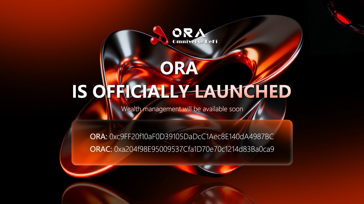 ora_refix's tweet image. 【ORA Launch Minimal Announcement】
ORA has officially launched! Please make sure to use the only official contract addresses (CA):
ORA:
0xc9FF20f10aF0D39105DaDcC1Aec8E140dA4987BC
ORAC:
0xa204f98E95009537Cfa1D70e70c1214d83Ba0ca9
⚠️ Any other addresses are fake. Do not engage.
🚀…