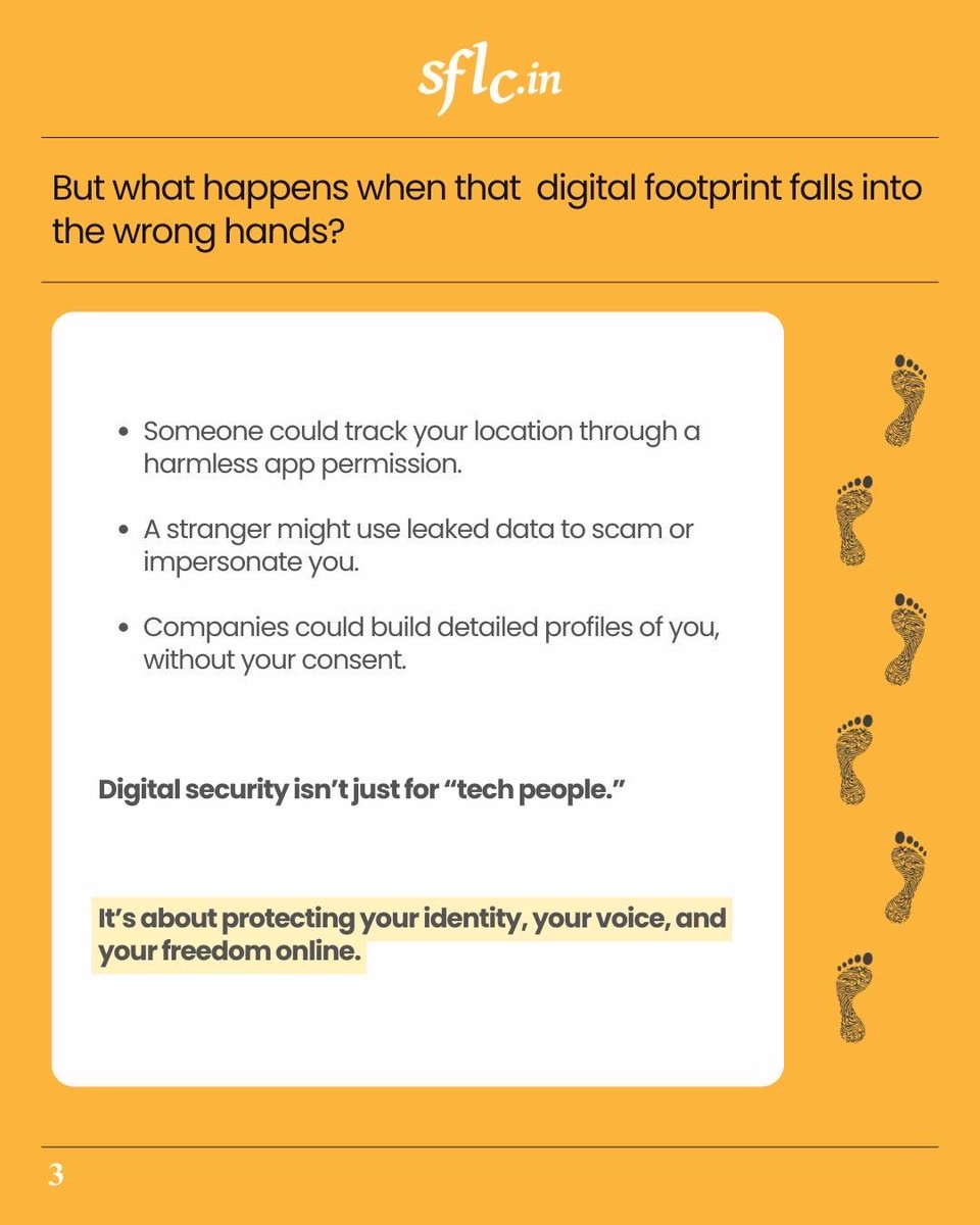 SFLCin's tweet image. Why does Digital Security matter?

Digital security matters because your data, privacy, money, and identity are all at risk online.

From scams to hidden app permissions, the threats are real and protecting yourself is essential.

Stay aware, stay secure.

#DigitalSecurity…