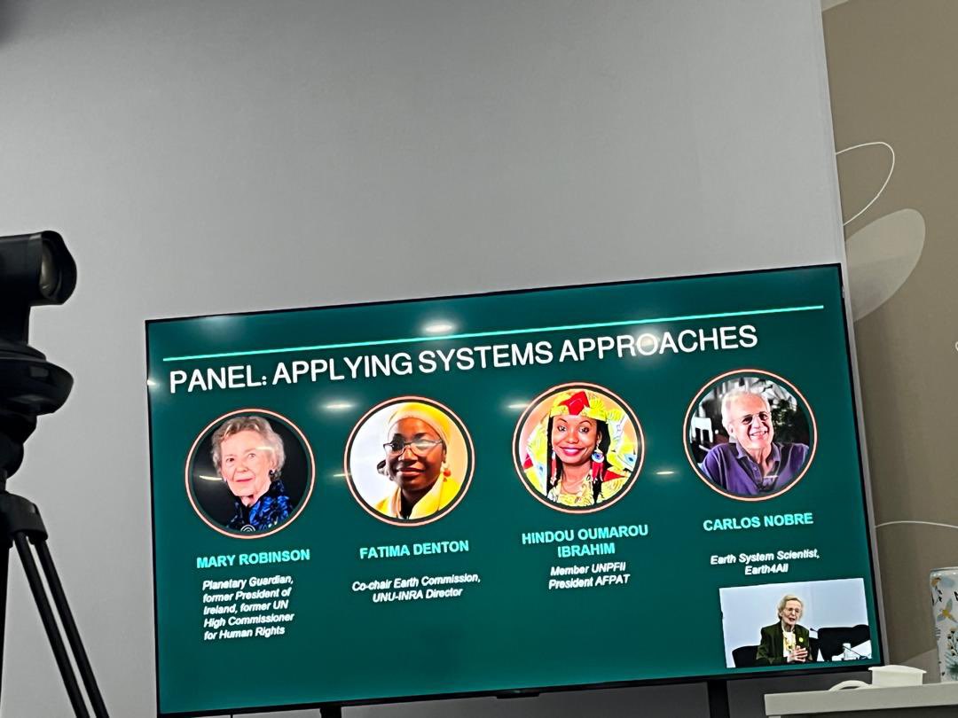 UNUINRA's tweet photo. "If you control the market, you should set the price.Yet, Africa doesn’t,which perpetuates injustice &amp; reinforces the need for the continent to set its own rules."

Dr. @Fatima_Denton(Director,UNU-INRA) on a panel on Justice &amp; Wellbeing Within Planetary Boundaries.
@FutureEarth https://t.co/T6Dh8d6U3H