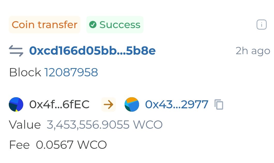 Keep those deposits going <a href="/Anish_tweeets/">Anish</a>! That's the best way to start the week!

2.9M transferred to Bitrue.
3.45M transferred to Bitmart.

But hey, buybacks are starting SOON!
$WCO SCAM