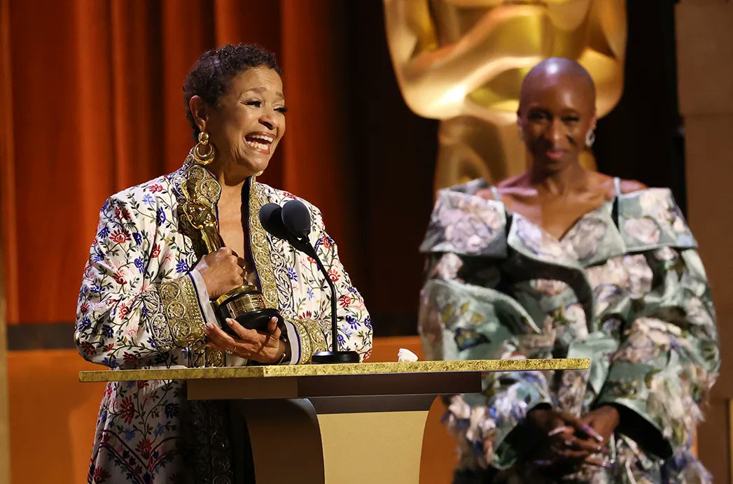 DEADLINE's tweet image. Debbie Allen was also honored by presenter Cynthia Erivo handing her an Honorary Oscar inscribed for “her career as a trailblazing choreographer and actor. Her work across multiple disciplines has captivated and inspired generations.” Allen got a very warm reception for her long…