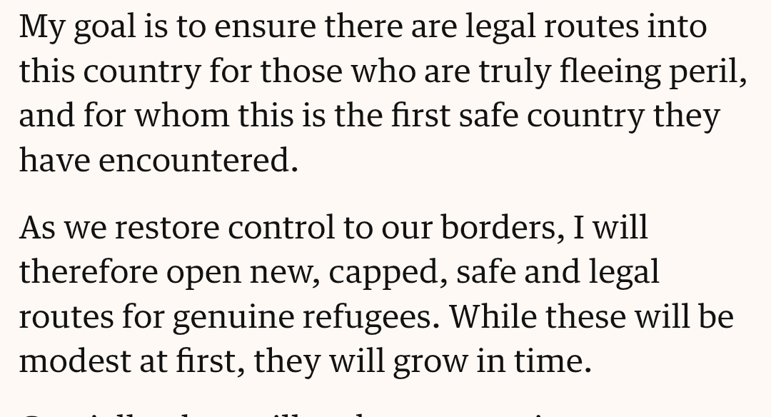 SAshworthHayes's tweet image. There&apos;s a non-zero chance that Labour&apos;s approach here is lots of harsh rhetoric about illegal migration, some token deportations, and the quiet regularisation of the Channel flow.

If so, &quot;What are you complaining about? They&apos;re here legally!&quot; might not be the winner they want