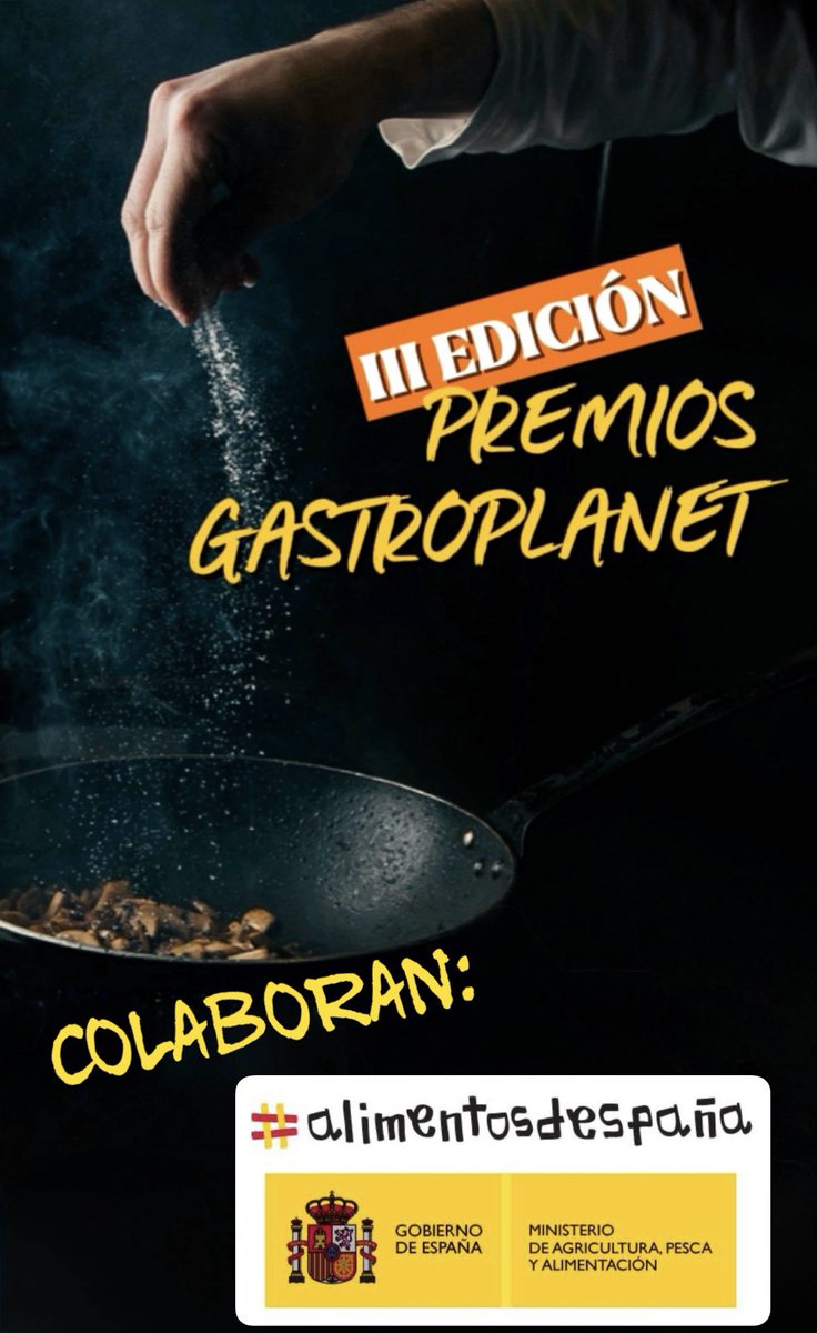 Hoy conoceremos el Premio a “los mejores valores en Gastronomía” en la III Edición de los Premios GastroPlanet. Gracias a <a href="/Alimentos_ES/">Alimentos de España</a> el sello institucional del <a href="/gobmapa/">Ministerio de Agricultura, Pesca y Alimentación</a> que reconoce la riqueza agroalimentaria del país y respalda a sus productores.

#alimentosdeespaña