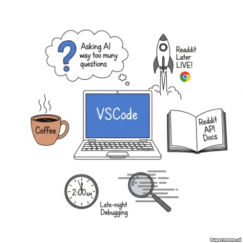 Sanjhai_18's tweet image. Built a Chrome extension as a solo dev.

No team. No funding. 

Just:

- VSCode
- Coffee
- Reddit API docs
- Asking AI way too many questions
- Late-night debugging with LLMs

#indiedev #sideproject #SaaS #ChromeExtension