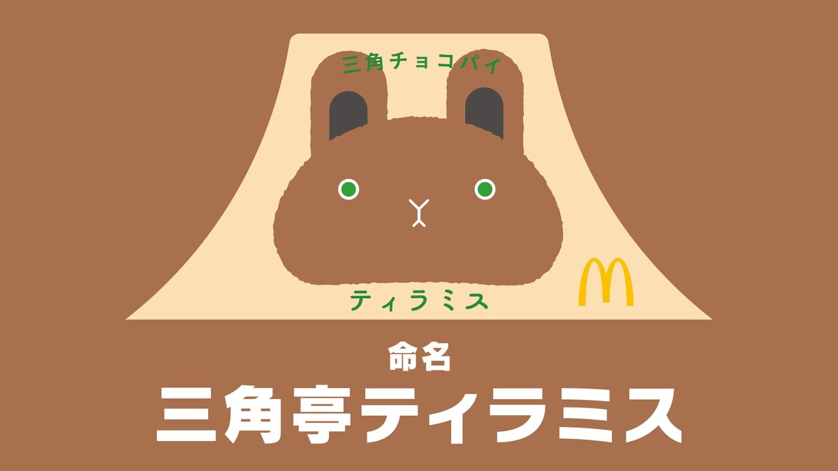 三角チョコパイティラミスのうさぎの名前 決まりました。名前は「三角