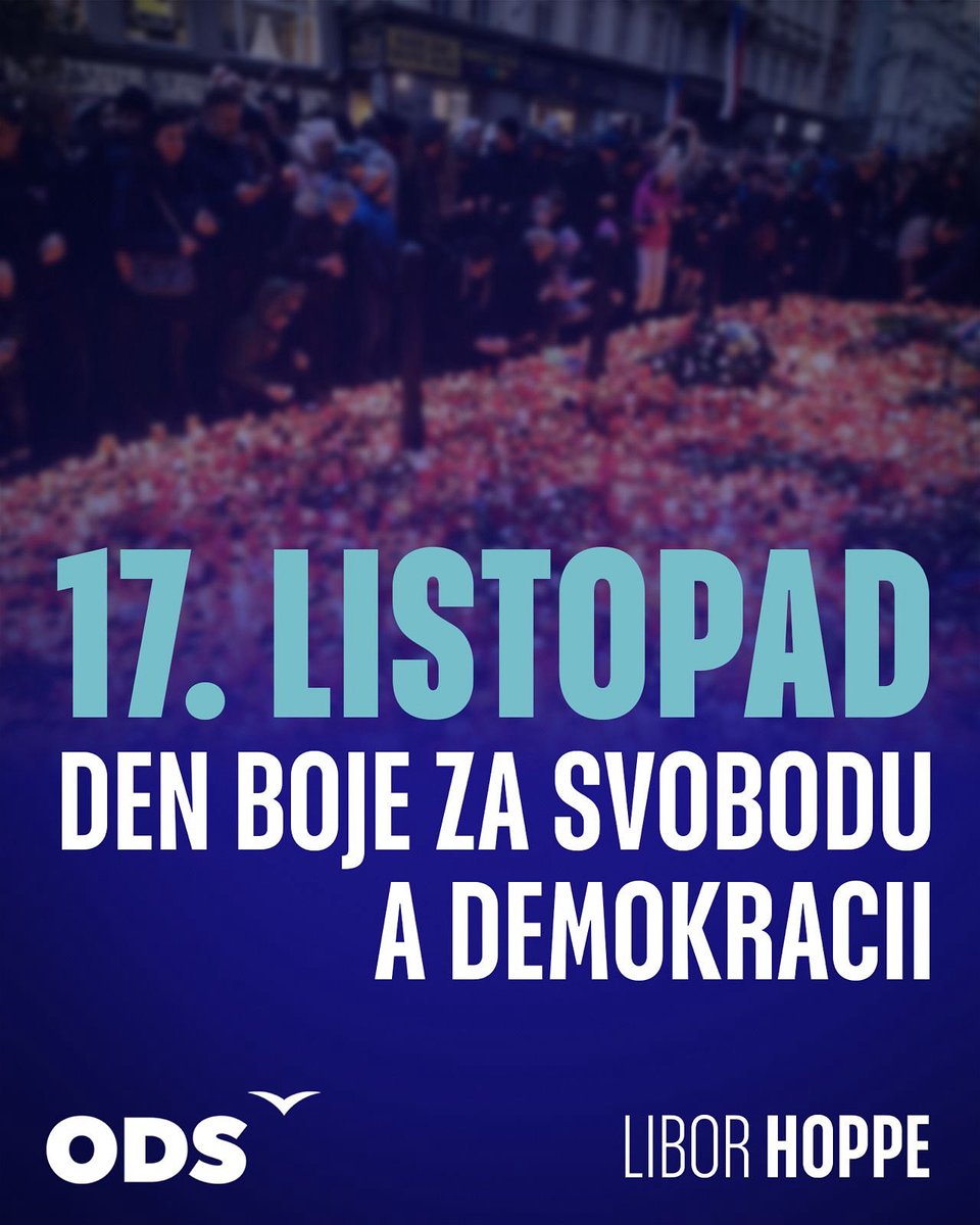 LiborHoppe's tweet image. 👆Svoboda se nevybojovala sama
17.listopad nám připomíná odvahu lidí, kteří se postavili za demokracii a lidská práva. Díky nim dnes můžeme svobodně žít, mluvit i rozhodovat.

Uctěme jejich odhodlání a nezapomínejme na hodnoty, které tehdy získaly nový význam. Svoboda stojí za…