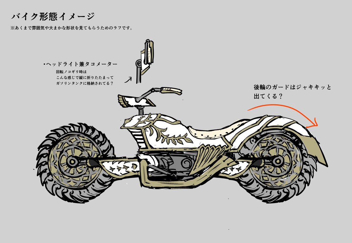 ちなみにこちら自分の原案です。この丸投げ具合。

完成した三面図と見比べて鉄乃さんのすごさを実感してみてはいかがでしょうか？
鉄乃さん、この度は本当にありがとうございました！