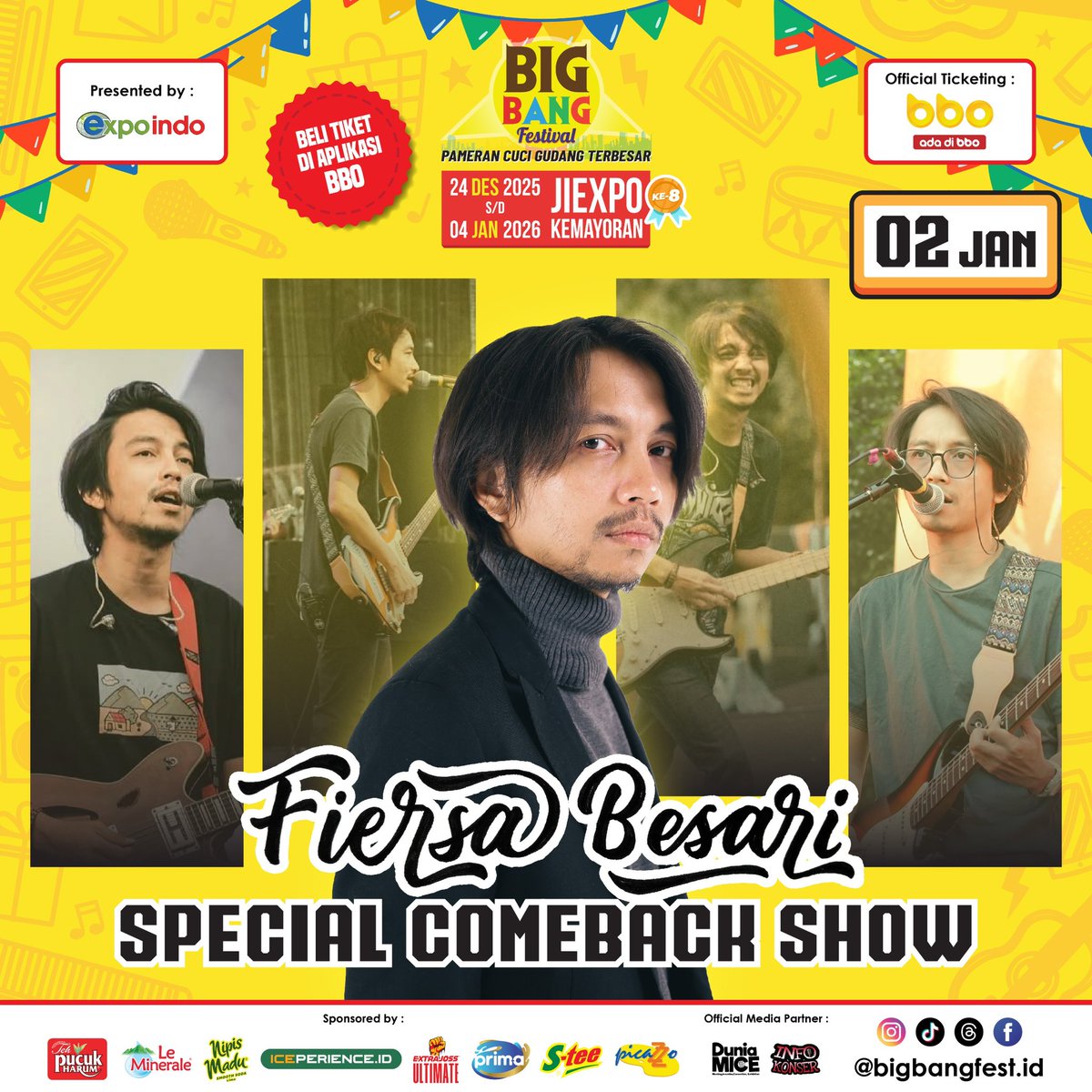 Halo. Saya akan kembali manggung setelah setahun cuti. 2 Januari 2026 di Big Bang Festival. Oh ya, karena waktu manggungnya cukup panjang, silakan reply dan request lagu. Terima kasih dan sampai jumpa
.
*brb ngapalin lirik