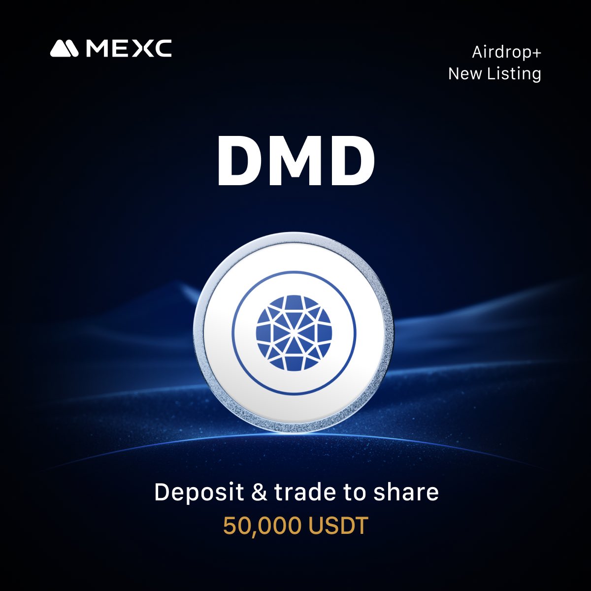 🔔 MEXC New Listing 

‣ $DMD <a href="/dmdcoin/">DMD Diamond</a>
‣ $DMD/BTC Trading: Nov 18, 2025, 12:00 (UTC)
‣ Deposit: Opened

‣ The $DMD Airdrop+ campaign is heating up! Join to share 50,000 USDT!

Join Airdrop+:
mexc.com/mx-activity/de…