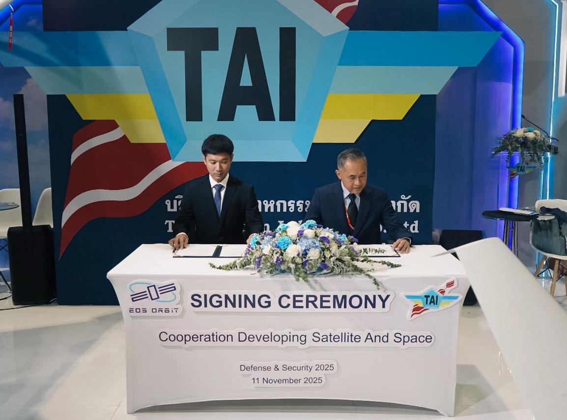 EOS Orbit x TAI
ลงนาม MOU เชิงยุทธศาสตร์ เสริมพลังศักยภาพอวกาศไทยด้วยเทคโนโลยีดาวเทียมและวิศวกรรมอากาศยานขั้นสูง 🚀
 Stronger together.🇹🇭

#EOSOrbit #TAI #SpaceTech #NewSpace #ThailandSpace #Aerospace #อวกาศไทย #เทคโนโลยีอวกาศ