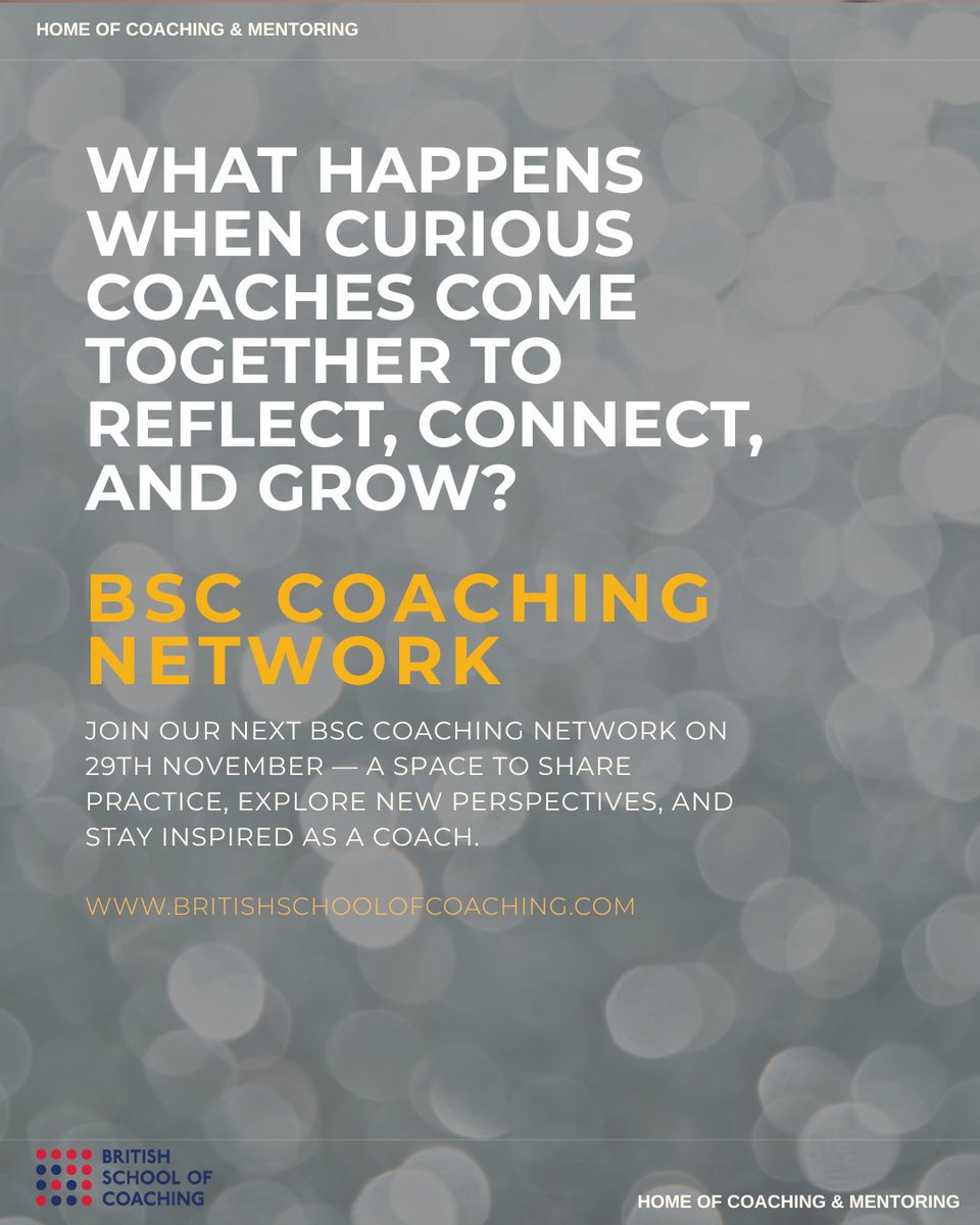 bsc4coaching's tweet image. Join our next BSC Coaching Network on 29th November — a space to share practice, explore new perspectives, and stay inspired as a coach.

Reserve your place: ow.ly/CbEQ50XkKMM 
#BSCNetwork #CoachingCommunity #ProfessionalGrowth #CoachingPractice #ContinuousDevelopment