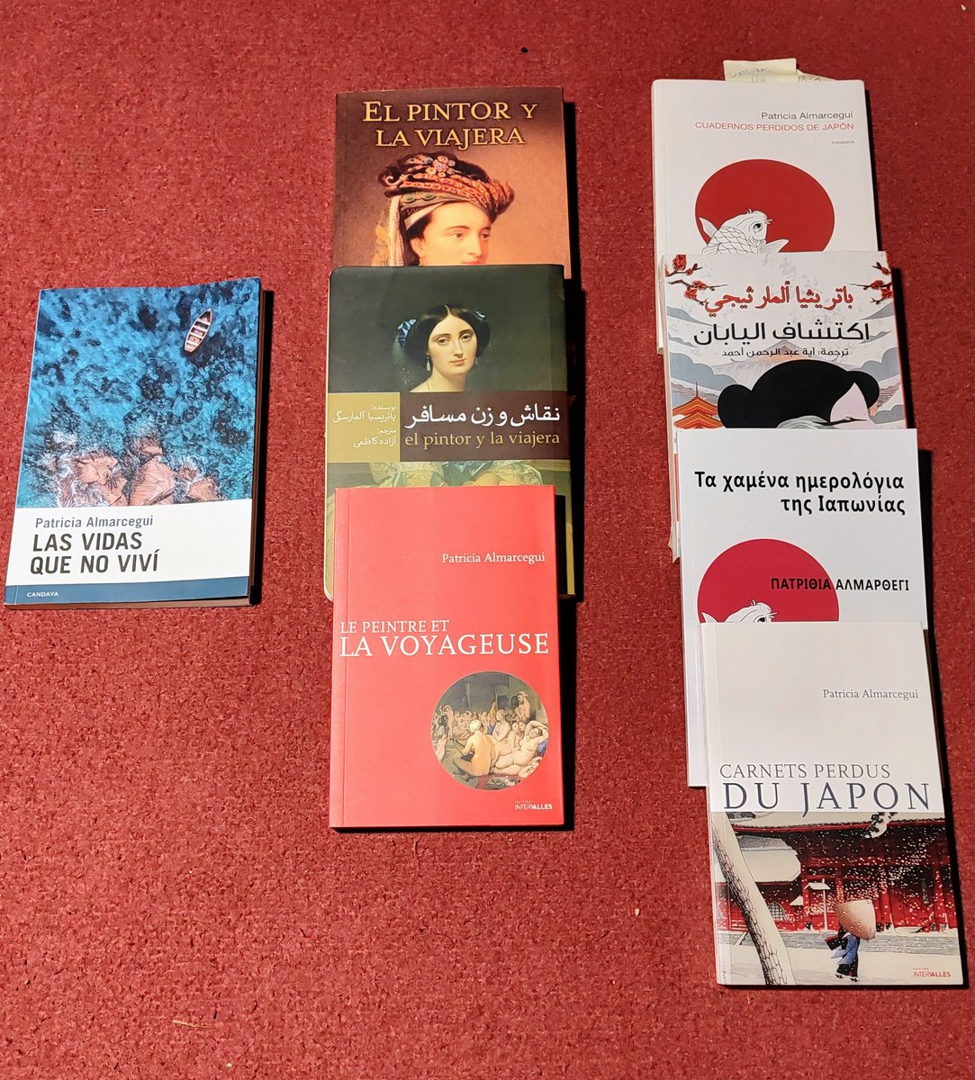 Cuántas islas hay en mis libros, me han dicho. Y es verdad 😊 #Venecia, #japon y #Menorca. Y sus traducciones al francés, al árabe, al griego, al persa, al catalán. Gracias <a href="/EdCandaya/">Editorial Candaya</a> <a href="/Intervalles/">Editions Intervalles</a> #alarabipublishing 
<a href="/Vakxikon_gr/">Vakxikon_gr</a>