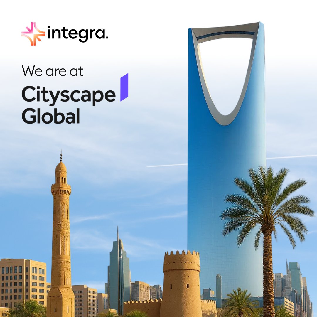 Join team Integra at <a href="/CSGlobalKSA/">Cityscape Global</a> from 17-20 November!

We’re attending Cityscape Global in Riyadh this year, following a landmark 2024 event that welcomed over 172,000 attendees and facilitated more than US $61 billion in real-estate transactions.