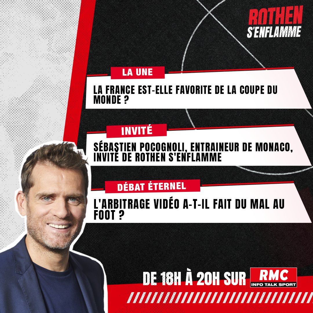 🗞️ Le programme du jour est disponible avec un tout nouveau concept : Les débats éternels.

🔥 Ils se tiendront entre aujourd'hui et jeudi à 19h avec la Dream Team et les auditeurs. 

🎧 Aujourd'hui, le débat sera animé par <a href="/BRUNODERRIEN/">DERRIEN</a>, <a href="/DiMecoKikadi/">Di Meco Kikadi</a> et Christophe Dugarry.