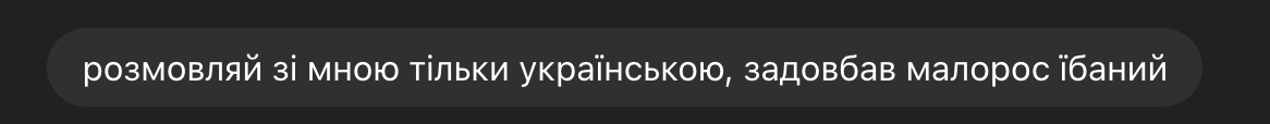 noellefeed's tweet photo. коли завжди писала чату гпт українською і він відповідав тільки українською, а тут раптово став відповідати російською і твій терпець урвався https://t.co/uplB166O9l