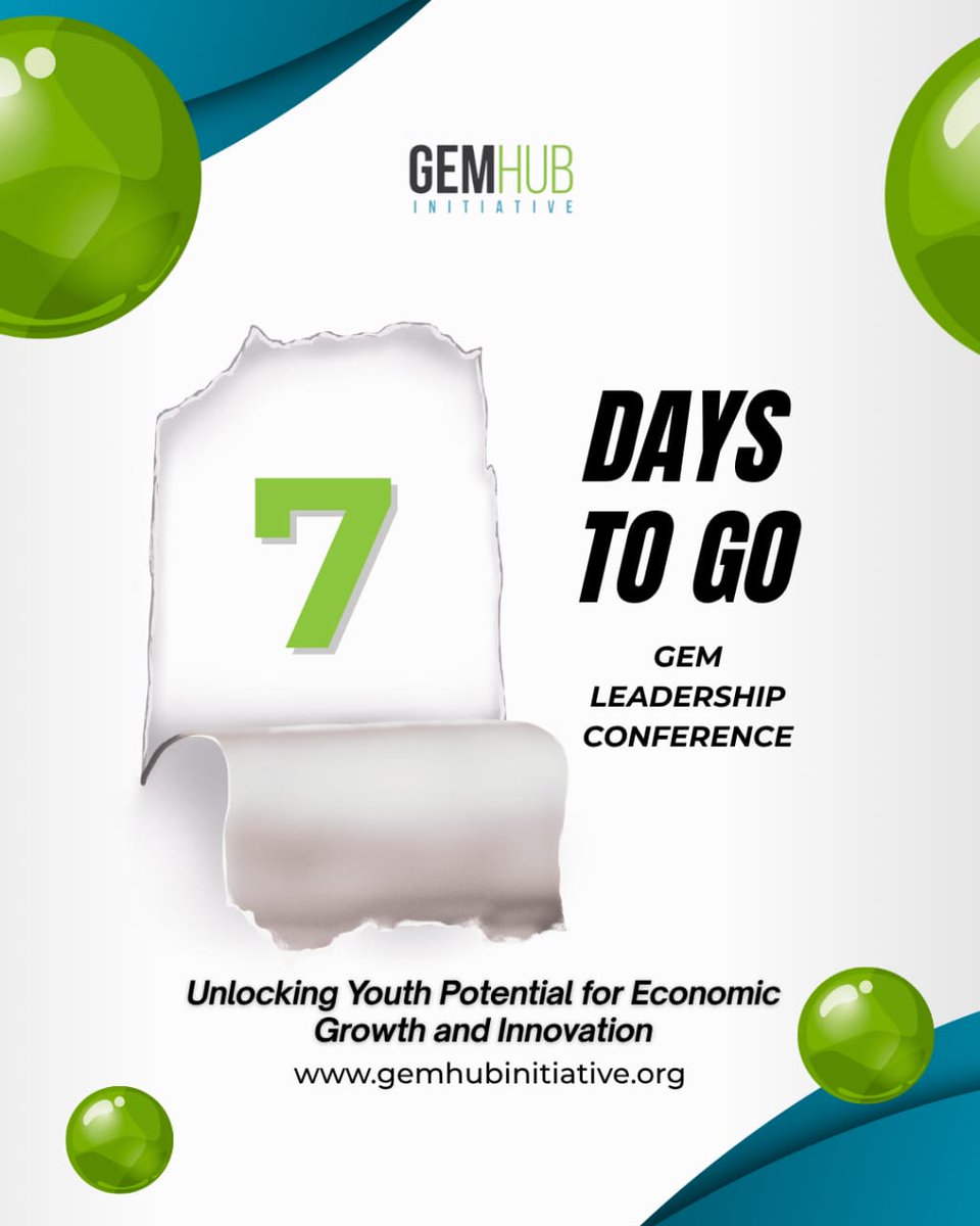 Gem_Initiative's tweet image. It’s 7 days till the #GemLeadershipConference! The countdown continues and today, we officially commence the unveiling of our distinguished panelists. Stay tuned for brilliance.

Register now- forms.gle/2HXS4UHDg2LotK…

#UnlockYourPotential #NigerianYouth #GLC2025