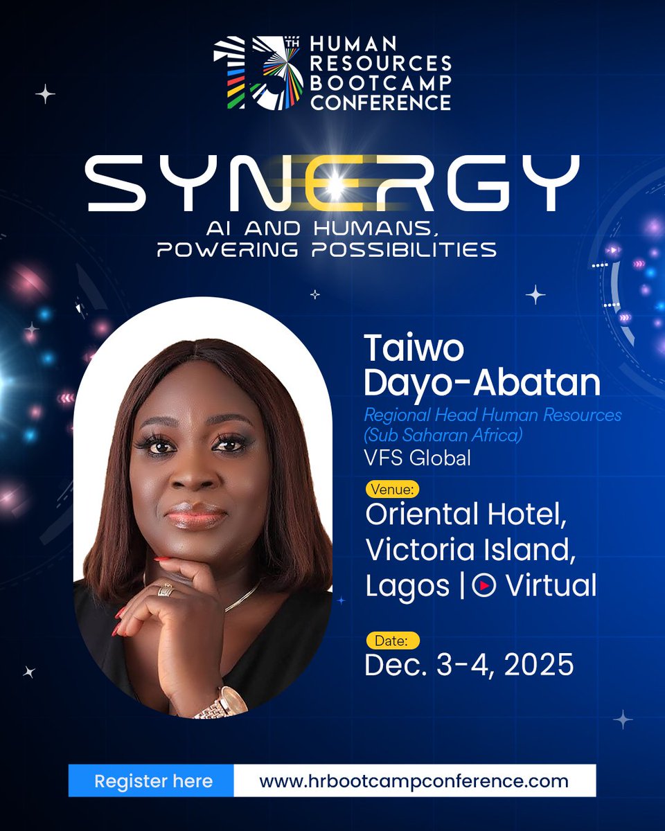 KendorConsultin's tweet image. As AI takes over tasks, human work becomes the true advantage.
Join our panel on “Designing Employee Experience in the Age of AI”, a conversation on wellbeing, belonging &amp;amp; balance.

🗓️ Dec 3
📍 Lagos + Virtual
🔗 hrbootcampconference.com

#HRBootcampConference #EmployeeExperience