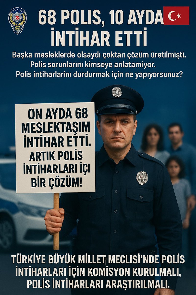 10 ayda 69 #polis intihar etti. Başka mesleklerde olsaydı çoktan çözüm üretilmişti #PolisSorunlarıMeclise
