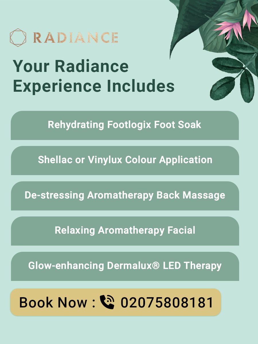 RadianceLondon1's tweet image. NOVEMBER SPECIAL: £300 of pure indulgence → ONLY £195!  ​  
Refresh, Revive &amp;amp; Renew Package is here  ​  
Heated bliss, aromatherapy, LED glow  ​  
Peak slots going FAST!  ​  
Book now bit.ly/3LHaoNK 

#RadianceLondon #SpaPackage #AutumnGlow #SelfCare