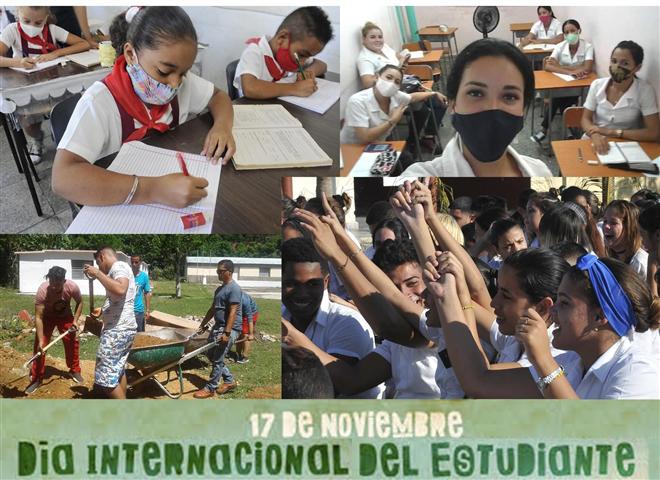 "A nuestros jóvenes estuduantes, les recordamos que el futuro está lleno de tareas, que el futuro está lleno de luchas que requieren espíritu revolucionario y que requieren conocimientos"
#FidelPorSiempre
¡Muchas felicidades a nuedtros estudiantes en su dia!
#CubaEduca