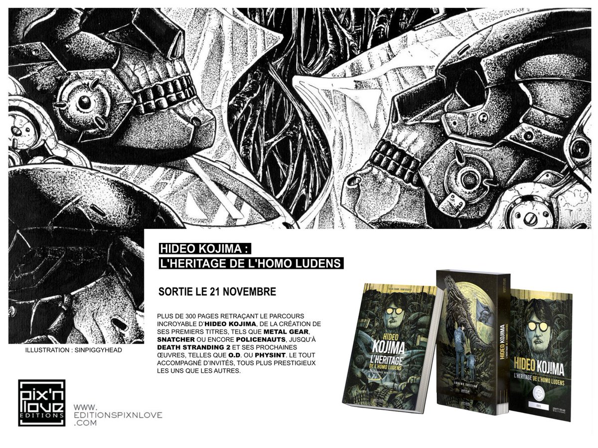 KaoticSnake's tweet image. 📘 “Hideo Kojima – L’héritage de l’Homo Ludens” sort ce vendredi 21 novembre !  

Plongez dans la trajectoire du créateur de Metal Gear et Death Stranding à travers une biographie riche, documentée et illustrée de nombreux témoignages. 

Avec une préface signée @junjiitofficial,…