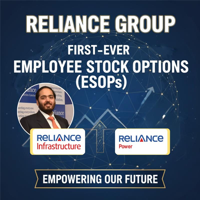 NewsKiDuniya6's tweet photo. 🚨 Reliance Group rolls out its first-ever ESOPs for 2,500 employees at RInfra &amp; RPower. Most options can be exercised at just ₹10/share. https://t.co/T6dRbLQ68D