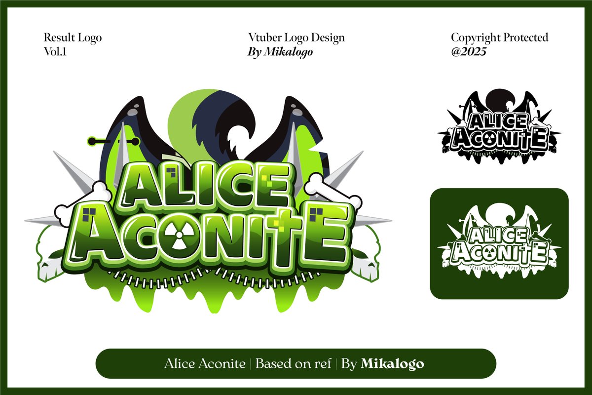 Portfolio update Again!!! 

Vtuber logo for <a href="/AliceAconite/">Alice🌱🦨</a> theme : Radioactive, skull, kinda punkish 💚☢️💚☢️