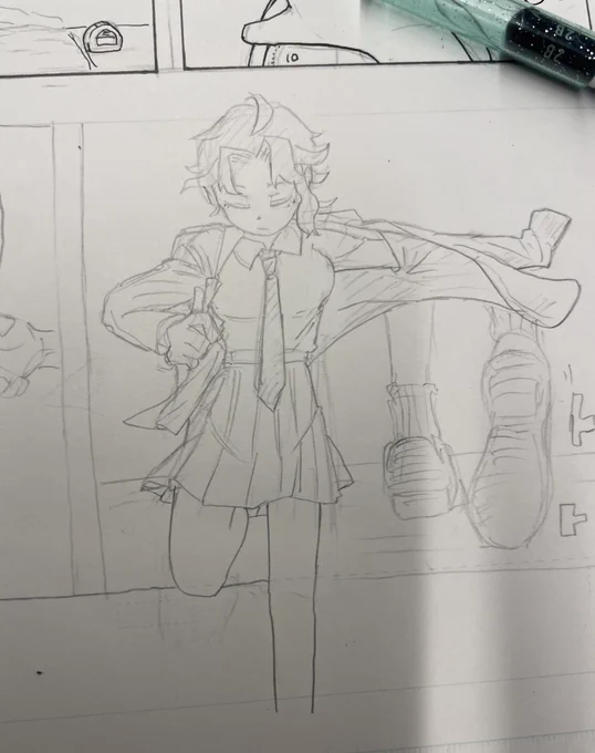制服ガール描いてるけど結構上振れた
#イラスト 