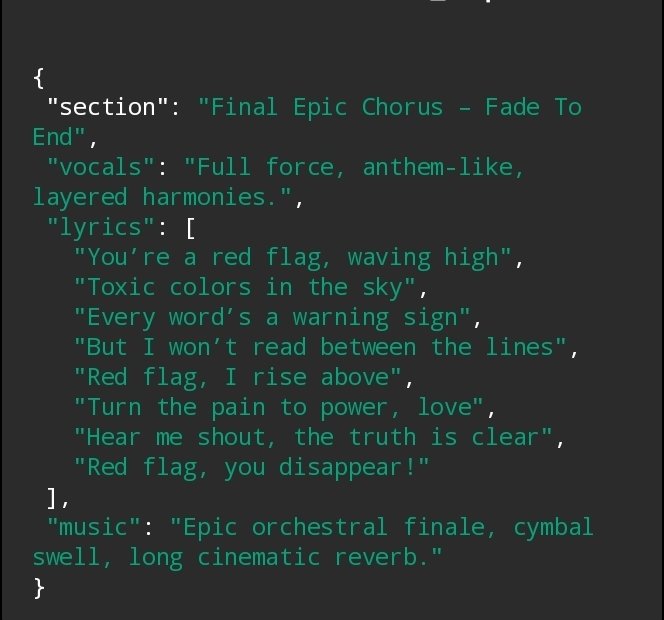 Rapha_GA01's tweet image. 4/10

While others send lyrics…

I send architecture:
dynamics, timbre, pressure, emo, chaos, heat, decay,
the physics of emotion.

Instructions written like spellbooks.
And #Suno reads every line.
#MachineLanguage #SunoAI 🎼