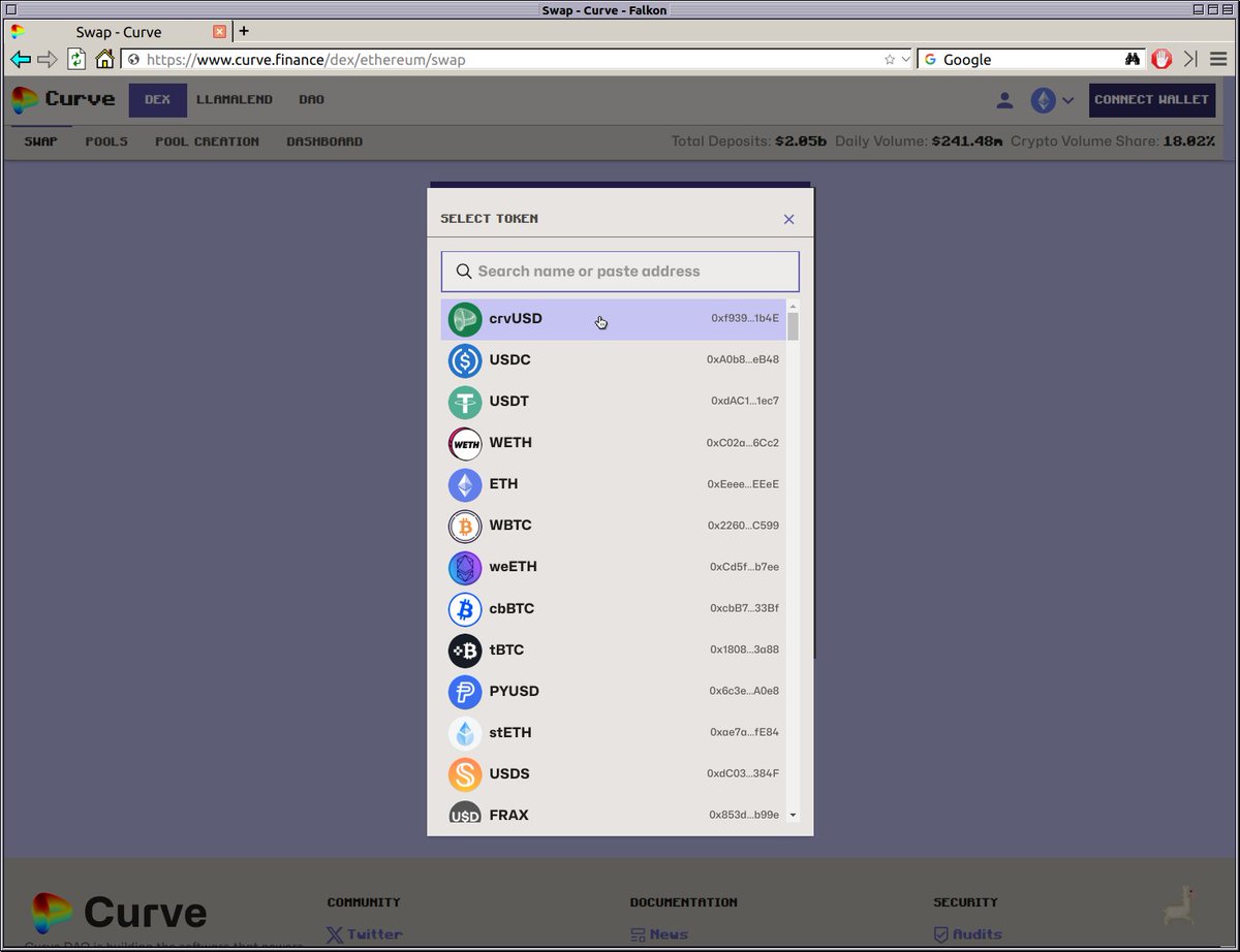 CurveFinance's tweet image. Looks like crvUSD is number 1 by trading volume on Curve again