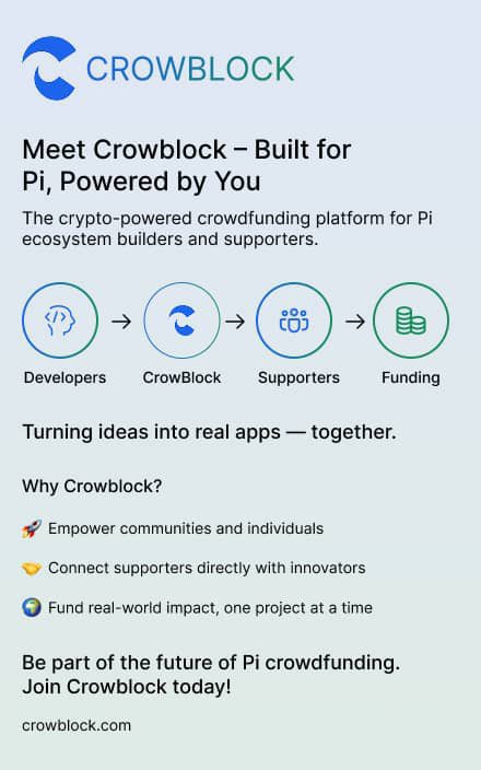 crow_block's tweet photo. Crowdfunding on Pi Network just got easier.
CrowBlock allows creators to launch projects in minutes no coding, no stress, just possibilities.
Whether you're building an app or a community project,you can start now.
Explore CrowBlock today →https://t.co/CoVYpQy4is
#CrowBlock https://t.co/d19gcJplY1