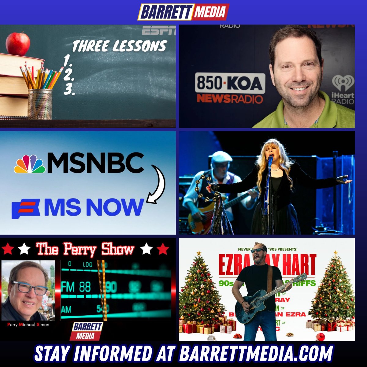 Barrett_Media's tweet image. Today's Features &amp;amp; Columns:

-@GarrettSearight chats w/ @Rossputin, Mistakes #MSNBC made
-@JohnMamola: 3 lessons from #ESPN
-@TerrieCarrRnR chats w/ @emersonhart
-Mike Stern: classic rock's aging audience issue is overstated
-@pmsimon: Radio industry revival requires bold ideas