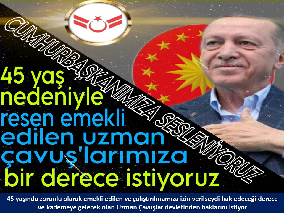 #UzmanÇavuş
#UzmanÇavuşlar
#EmekliUzmanÇavuşlar
#BirDereceHak
<a href="/RTErdogan/">Recep Tayyip Erdoğan</a>
<a href="/tcsavunma/">T.C. Millî Savunma Bakanlığı</a>
<a href="/hulusiakarmedya/">Hulusi AKAR</a>
<a href="/Akparti/">AK Parti</a>
<a href="/nacibostanci/">M. Naci Bostancı</a>
<a href="/akbasogluemin/">Av. M.Emin AKBAŞOĞLU 🇹🇷</a>
<a href="/AliYerlikaya/">Ali Yerlikaya</a>
<a href="/UlviYonter/">Dr.İzzet Ulvi YÖNTER</a>
<a href="/dbdevletbahceli/">Devlet Bahçeli</a>
<a href="/MHP_Bilgi/">MHP</a>
<a href="/mustafaelitas/">Mustafa Elitaş</a>
<a href="/UlviYonter/">Dr.İzzet Ulvi YÖNTER</a>
<a href="/erkanakcay45/">Erkan Akçay</a>
<a href="/TEMUD_2024/">Türkiye Emekli Uzman Erbaşlar Derneği (TEMUD)</a>
<a href="/alitilkici38/">Ali Tilkici 🇹🇷</a>
<a href="/HMBakanligi/">T.C. Hazine ve Maliye Bakanlığı</a>