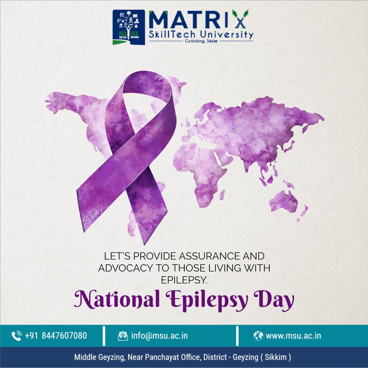 university19447's tweet image. National Epilepsy Day – Matrix SkillTech University
Today, on National Epilepsy Day, we stand together to raise awareness and promote understanding about epilepsy.
#NationalEpilepsyDay #MSU #MatrixSkillTechUniversity #EpilepsyAwareness #SupportAndStrength #HealthAwareness