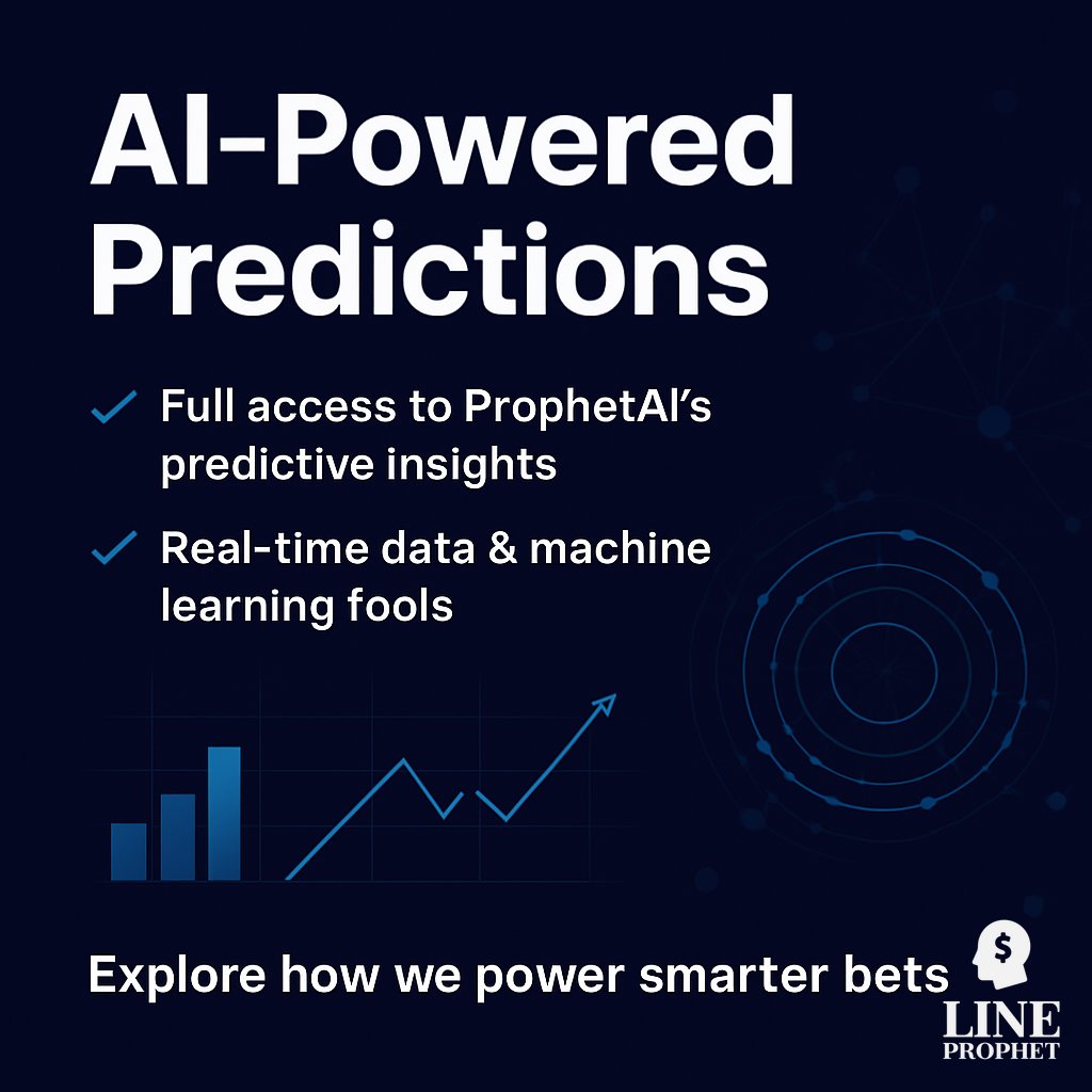 LineProphetLLC's tweet image. Elevate your betting strategy with VIP Access:

📊 Full access to ProphetAI&apos;s predictive insights  
✓ Real-time data &amp;amp; machine learning tools  
✓ Comprehensive model predictions &amp;amp; edge data  

Explore how we power smarter bets: lineprophet.com/packages

#LineProphet #V...