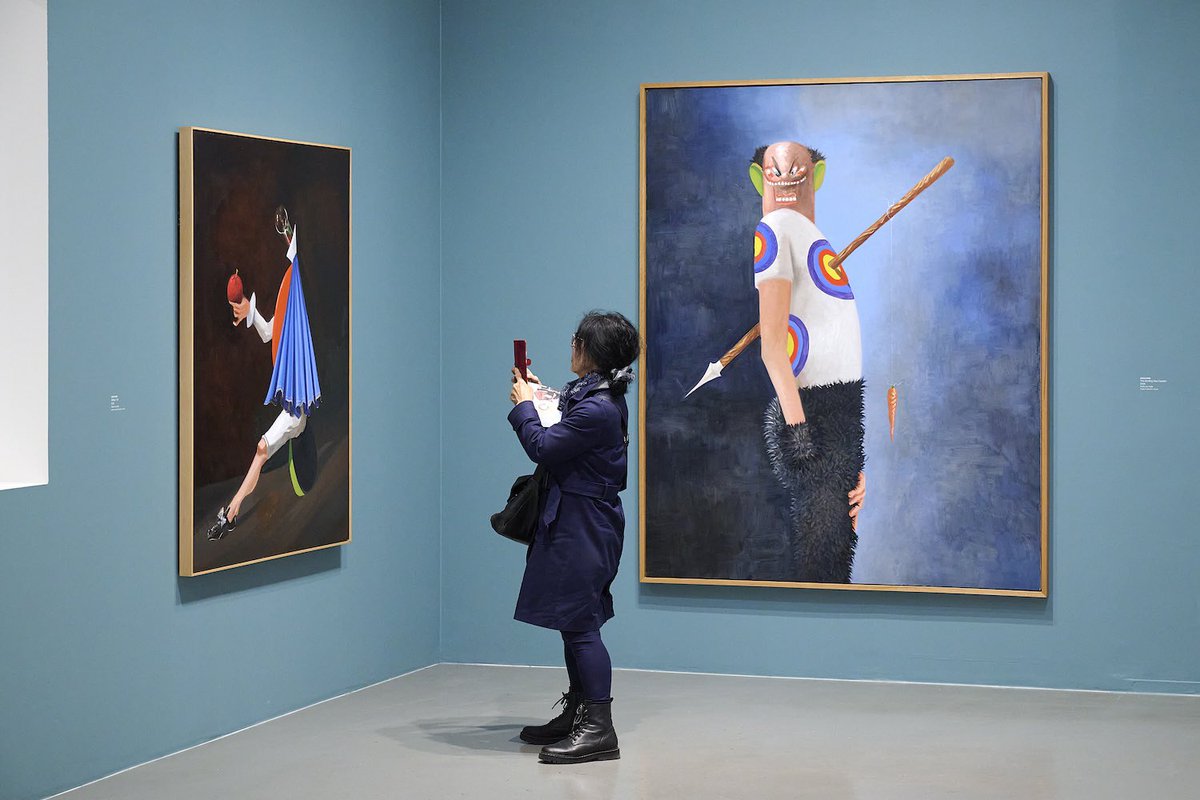 OperaGallery's tweet image. Now in Paris: the most extensive George Condo exhibition ever presented, on view at the Musée d’Art Moderne from 10 October to 8 February 2026. Step into four decades of bold colour, complex figures and explosive imagination.

📸 Installation view of George Condo at Musée d’Art…