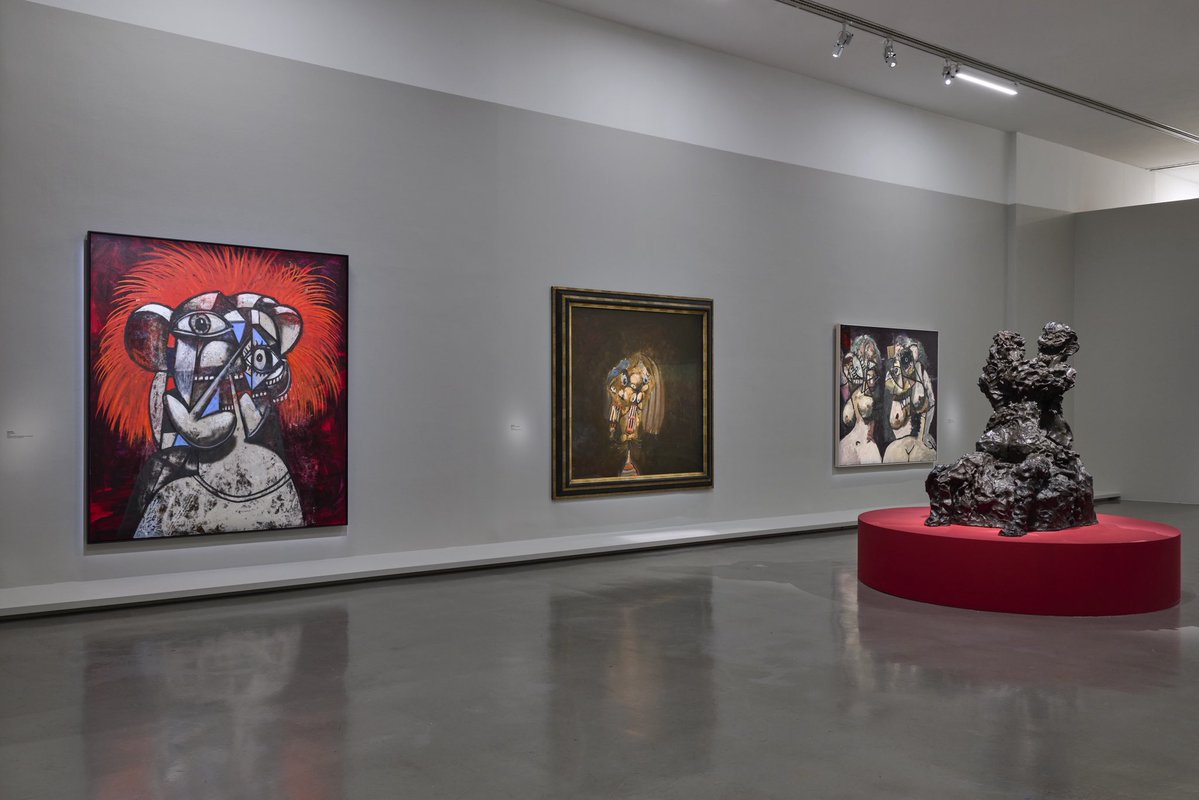 OperaGallery's tweet image. Now in Paris: the most extensive George Condo exhibition ever presented, on view at the Musée d’Art Moderne from 10 October to 8 February 2026. Step into four decades of bold colour, complex figures and explosive imagination.

📸 Installation view of George Condo at Musée d’Art…