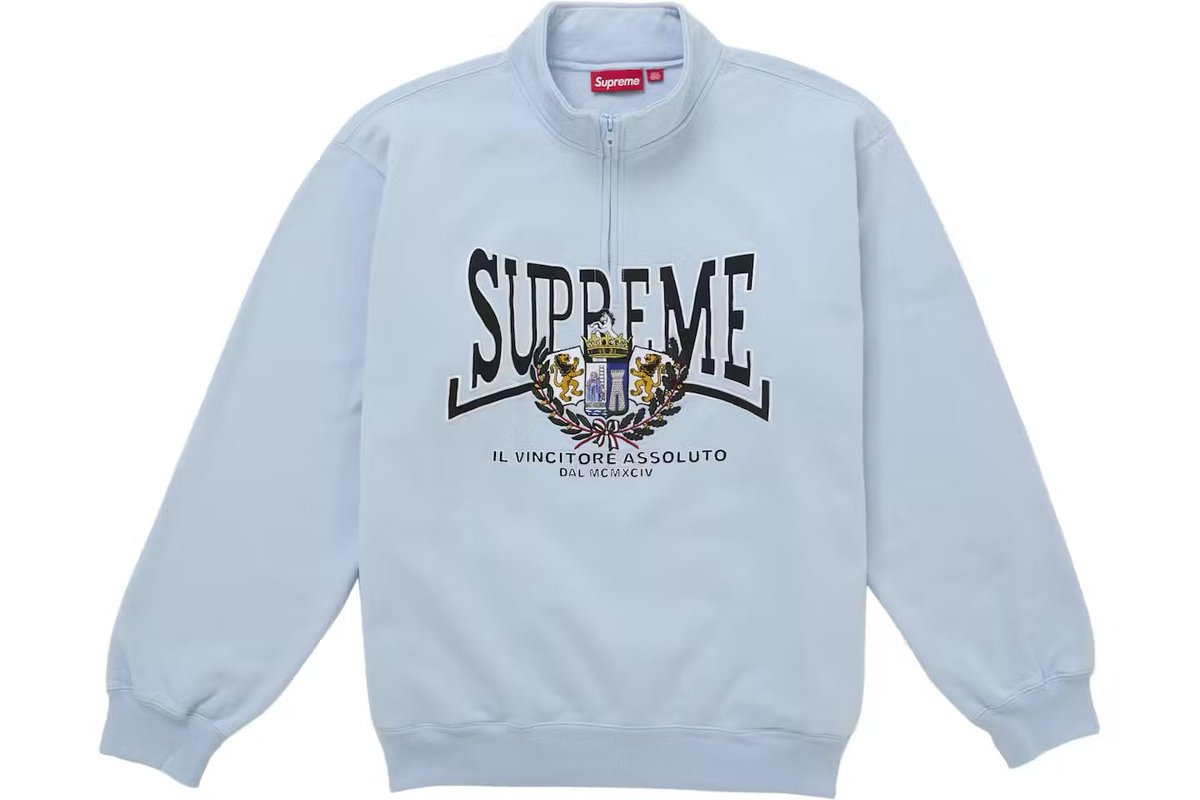 Supreme Crest Crewneck Navy 櫻井優衣着用 Supreme Crest Crewneck